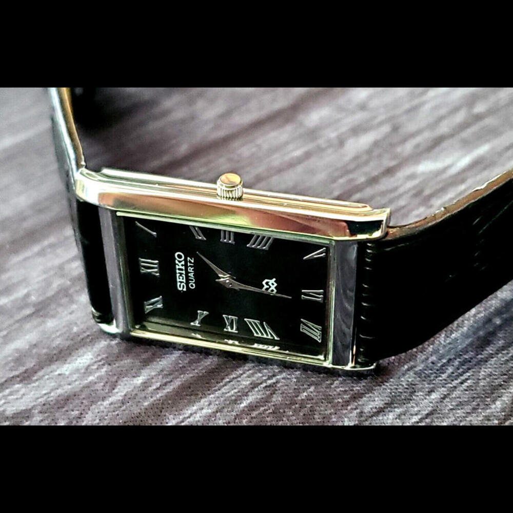 Vintage NOS Men Tank Slim Seiko Rectangular Dress Watch New Mvt & Batt🌟 - Picture 6 of 6